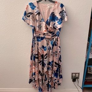 Pink floral dress. Worn once. Size 10. Brand Eliza J.